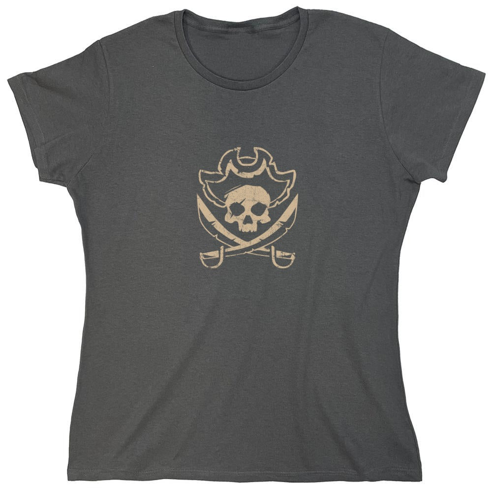 Funny T-Shirts design "Skull with Scar Pirate t-shirt"