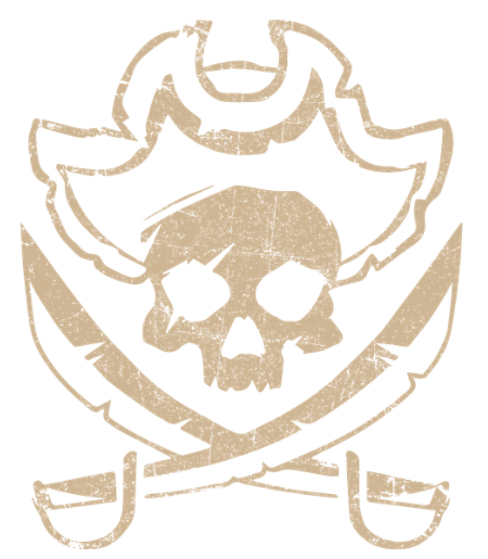 Funny T-Shirts design "Skull with Scar Pirate t-shirt"