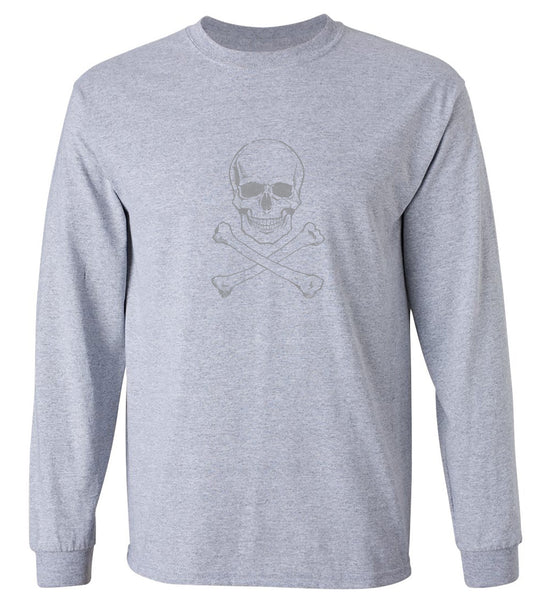 Funny T-Shirts design "Sketchy Skull Mens T-Shirt - Long Sleeve"
