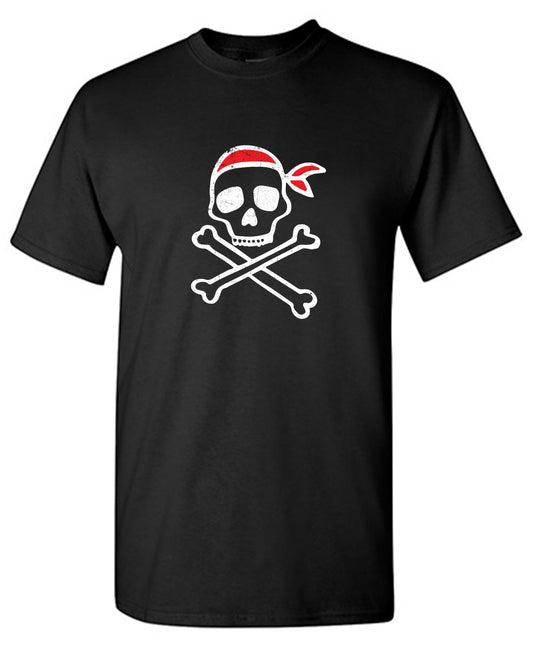 Funny T-Shirts design "Pirate Drawn Skull Mens T-Shirt"