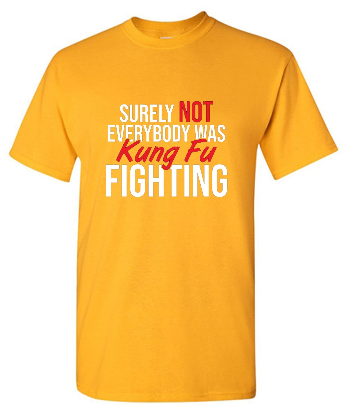 Funny T-Shirts design "Surely Not Everybody Was Kung Fu Fighting"