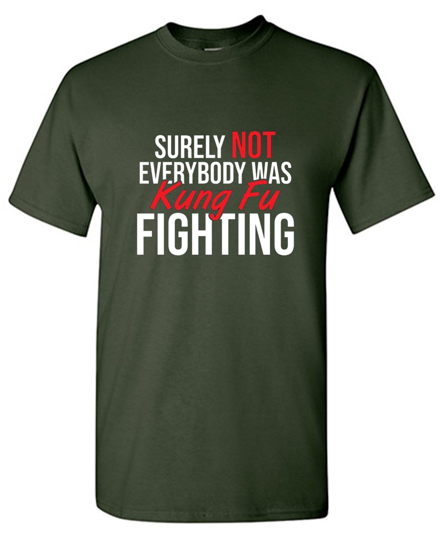 Funny T-Shirts design "Surely Not Everybody Was Kung Fu Fighting"