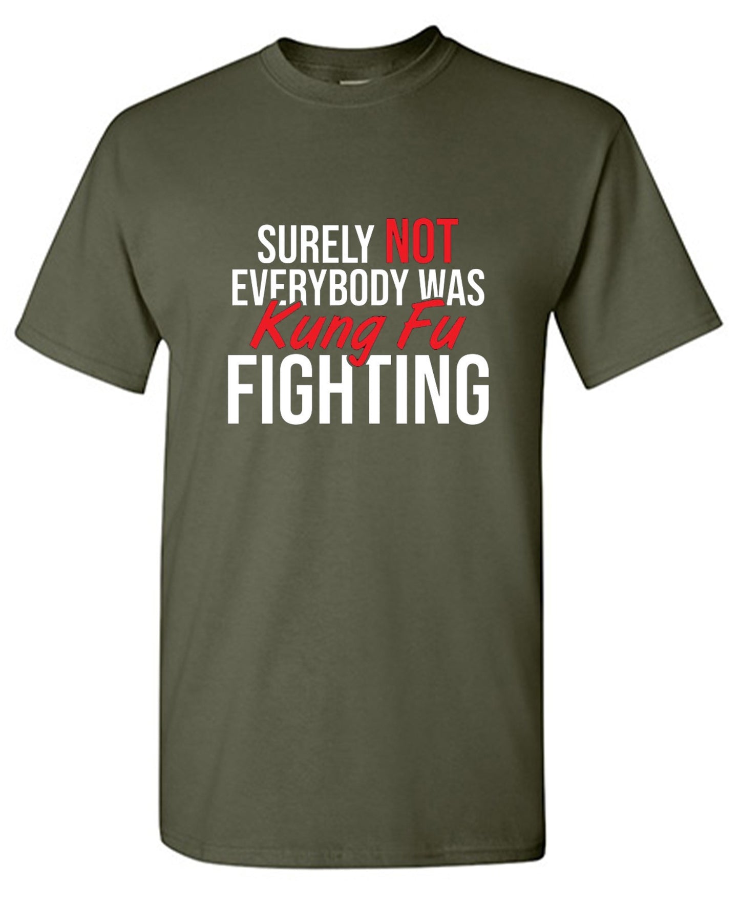 Funny T-Shirts design "Surely Not Everybody Was Kung Fu Fighting"