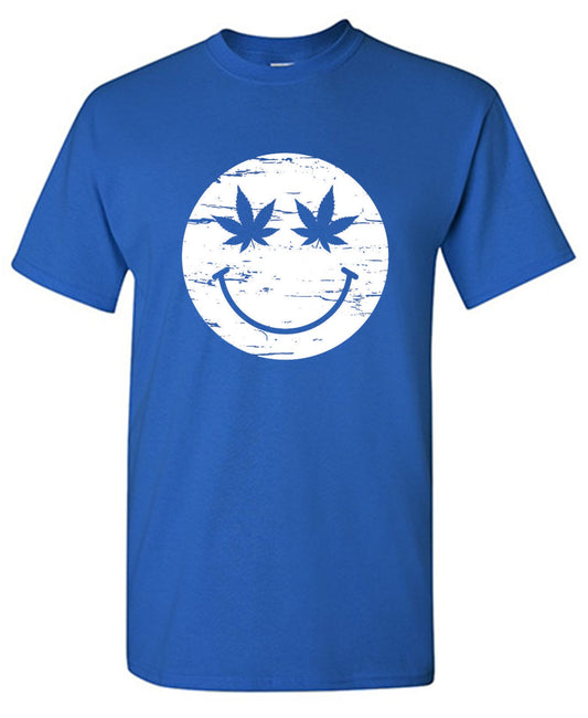 Funny T-Shirts design "Weed Smile Face  T-Shirt"