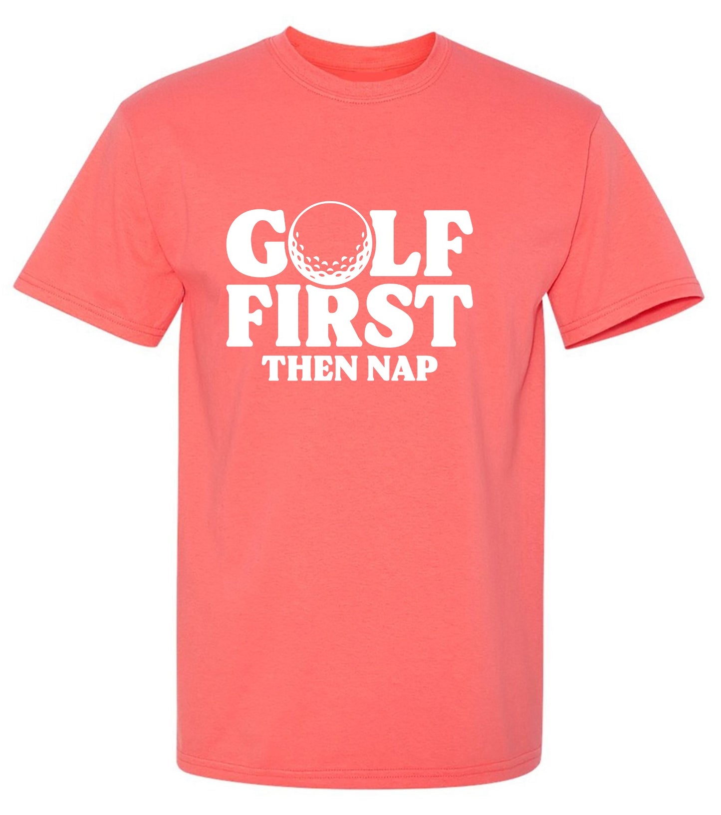 Funny T-Shirts design "Golf First Than Nap T-Shirt"