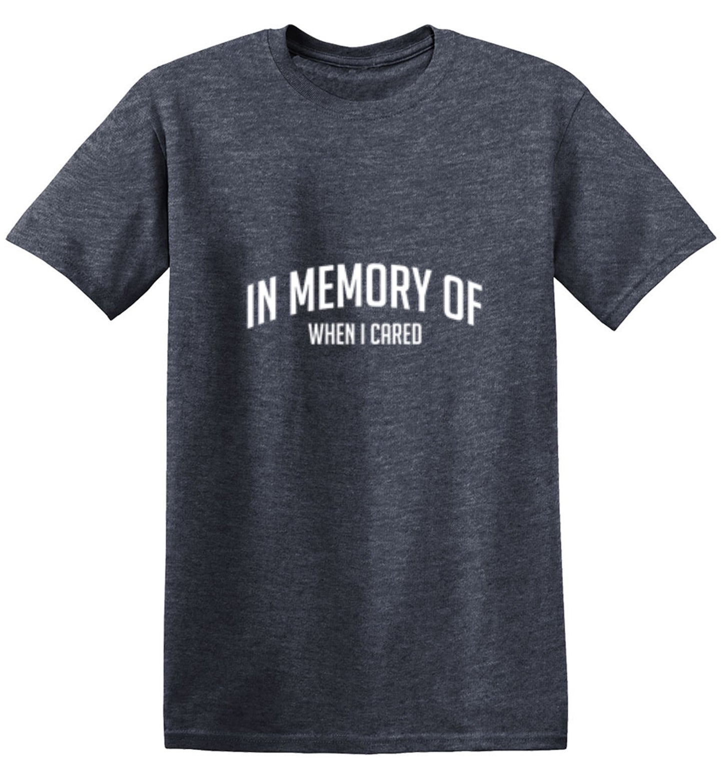Funny T-Shirts design "In Memory Of When I Cared"