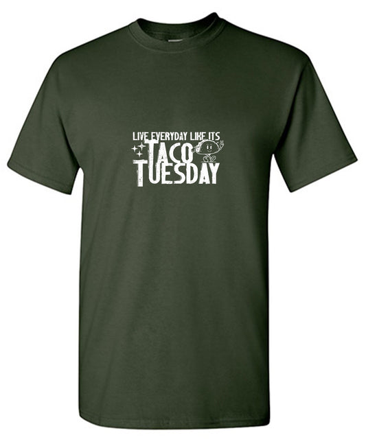 Funny T-Shirts design "Live everyday like its Taco Tuesday Tee Shirt"