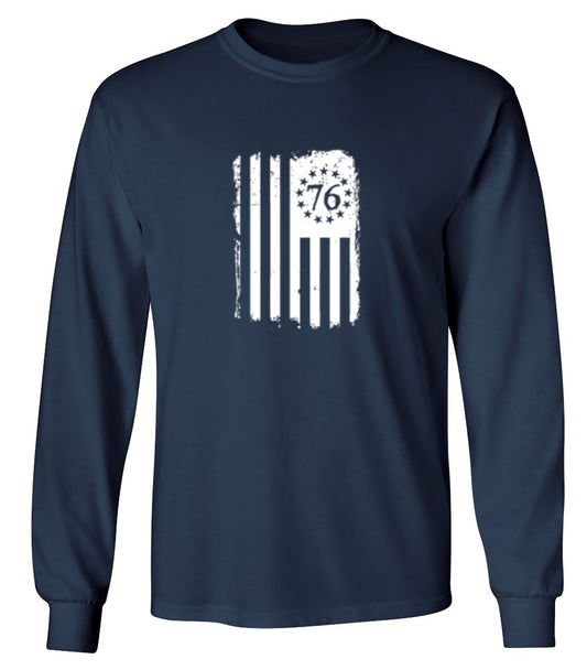 Funny T-Shirts design "Betsy 76 Flag - T-Shirt for Fourth of July - Long Sleeve"