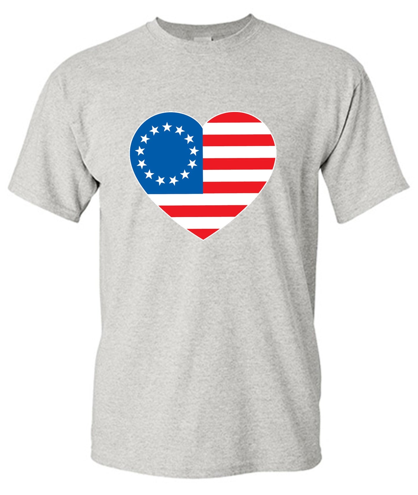 Funny T-Shirts design "Betsy Ross Heart Shaped American Flag - Patriotic T-Shirt"