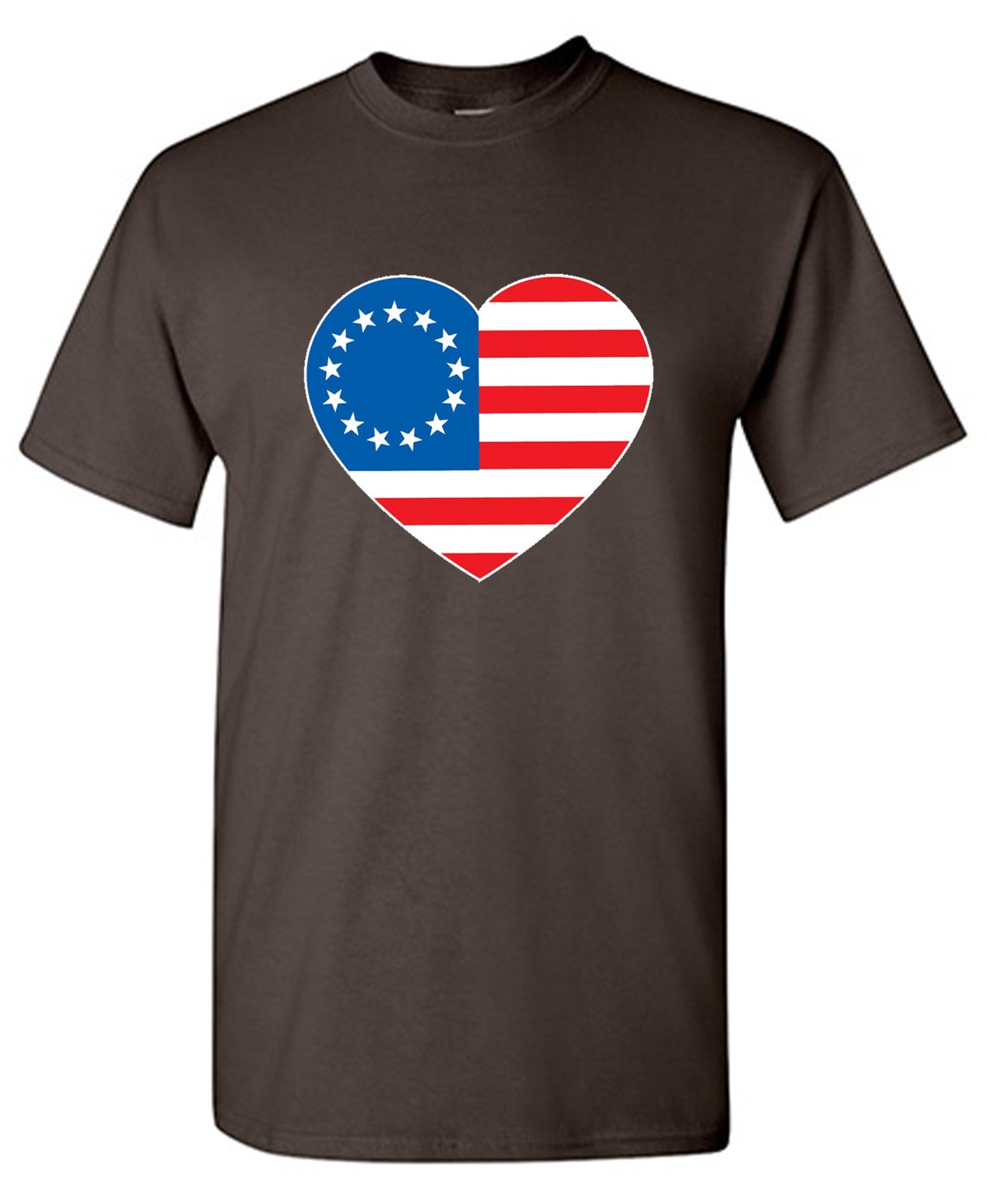 Funny T-Shirts design "Betsy Ross Heart Shaped American Flag - Patriotic T-Shirt"