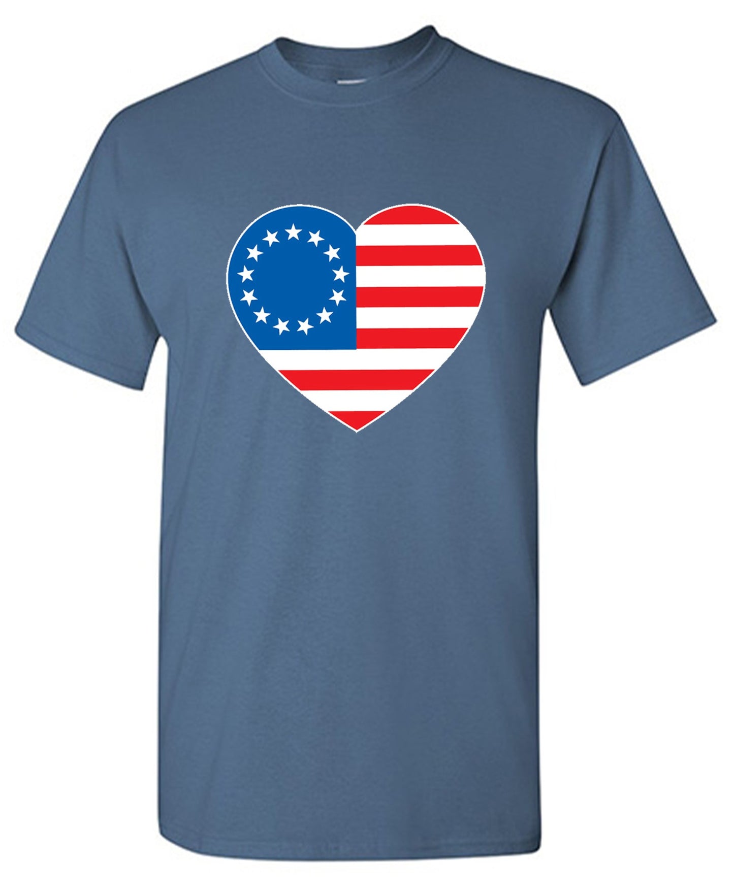 Funny T-Shirts design "Betsy Ross Heart Shaped American Flag - Patriotic T-Shirt"