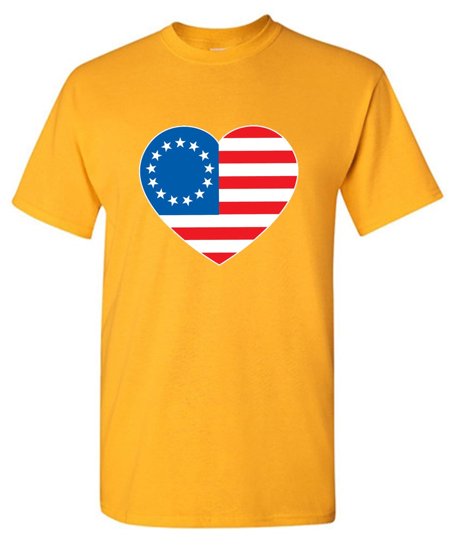 Funny T-Shirts design "Betsy Ross Heart Shaped American Flag - Patriotic T-Shirt"