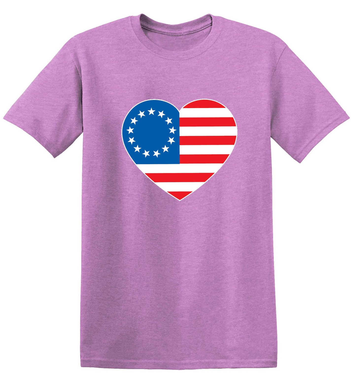 Funny T-Shirts design "Betsy Ross Heart Shaped American Flag - Patriotic T-Shirt"