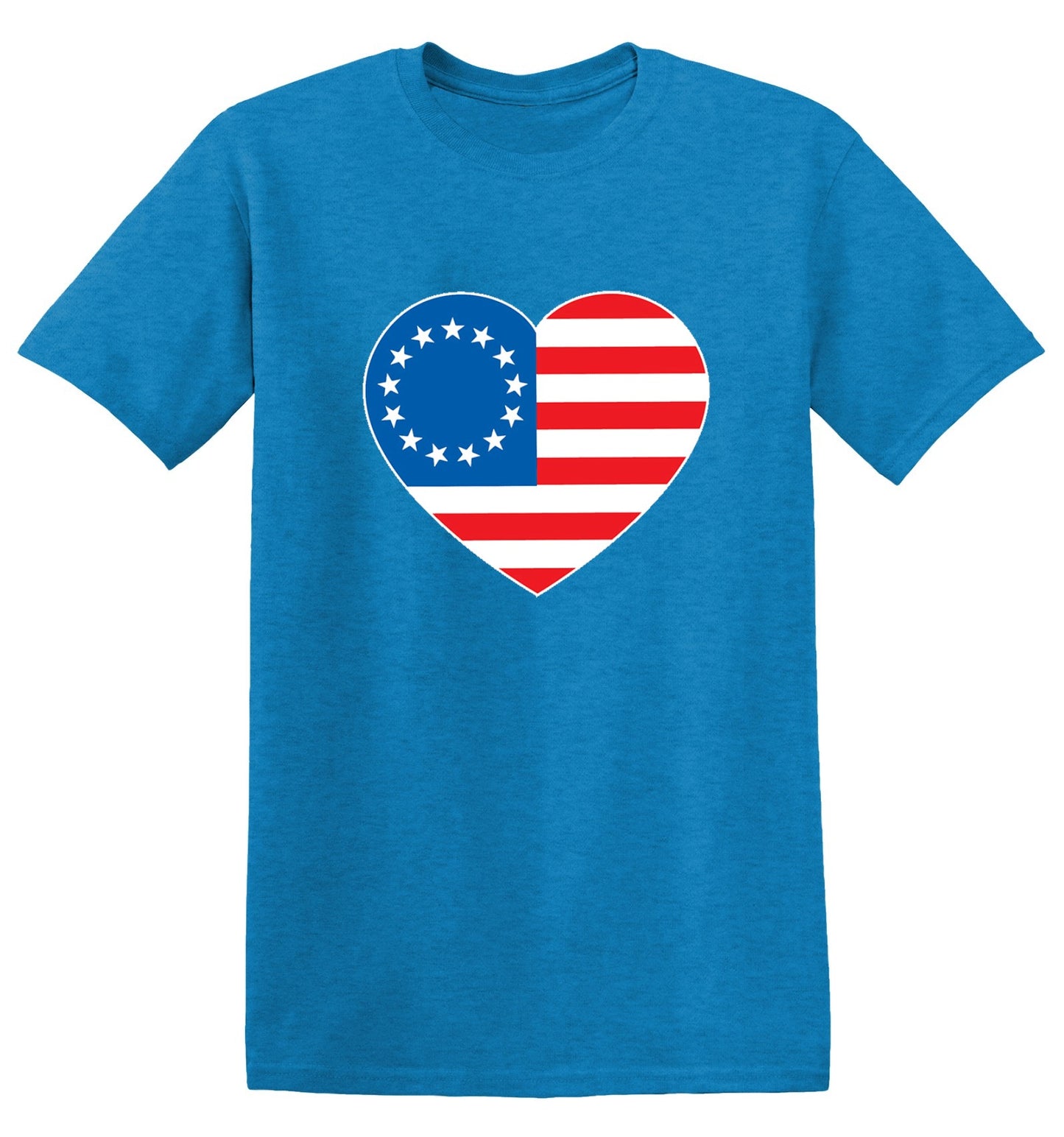 Funny T-Shirts design "Betsy Ross Heart Shaped American Flag - Patriotic T-Shirt"