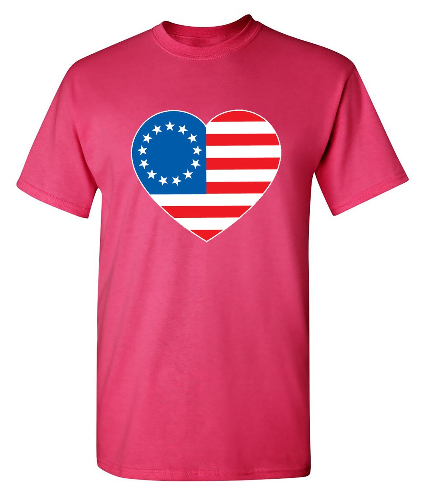 Funny T-Shirts design "Betsy Ross Heart Shaped American Flag - Patriotic T-Shirt"