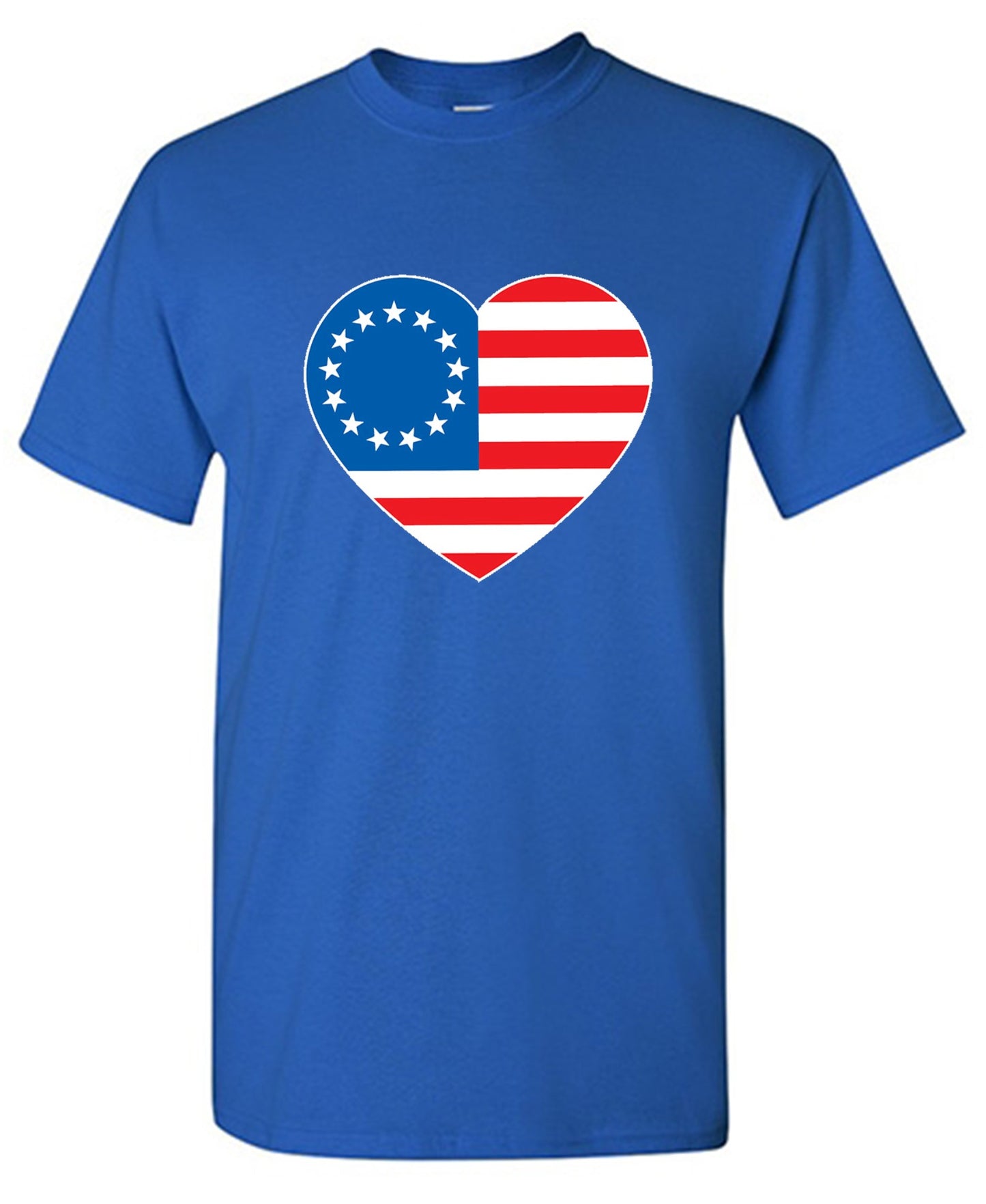 Funny T-Shirts design "Betsy Ross Heart Shaped American Flag - Patriotic T-Shirt"