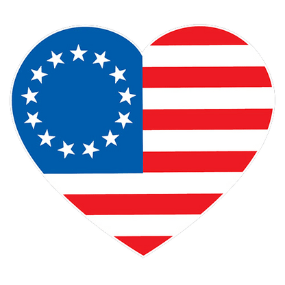 Funny T-Shirts design "Betsy Ross Heart Shaped American Flag - Patriotic T-Shirt"