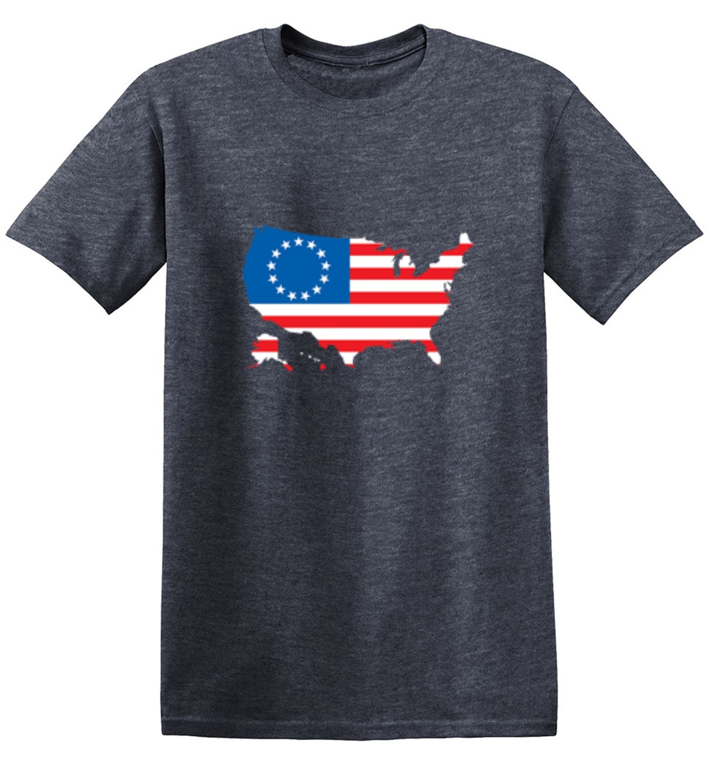 Funny T-Shirts design "Betsy Ross USA Shaped Flag - Patriotic 4th of July Shirt"