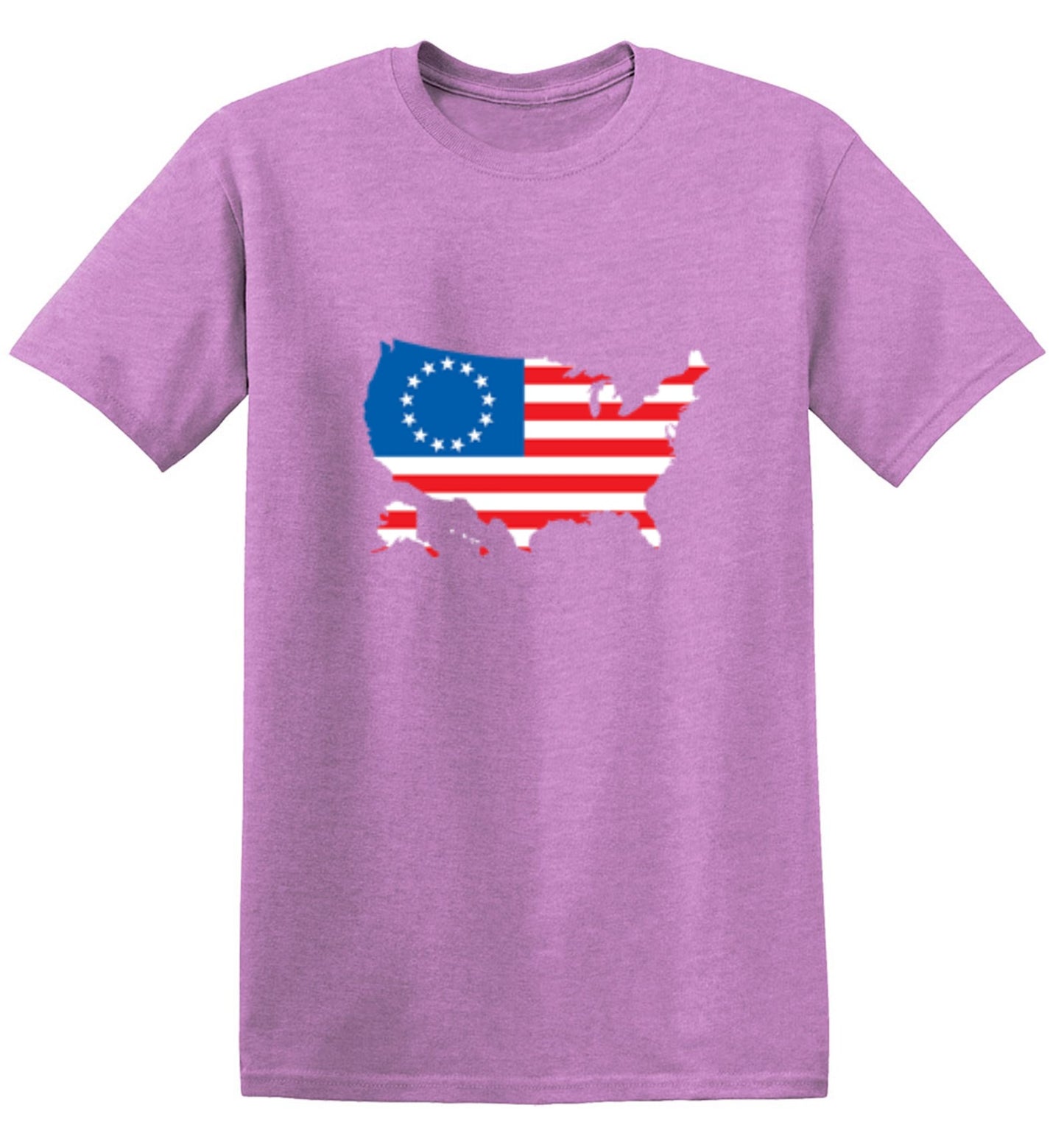 Funny T-Shirts design "Betsy Ross USA Shaped Flag - Patriotic 4th of July Shirt"