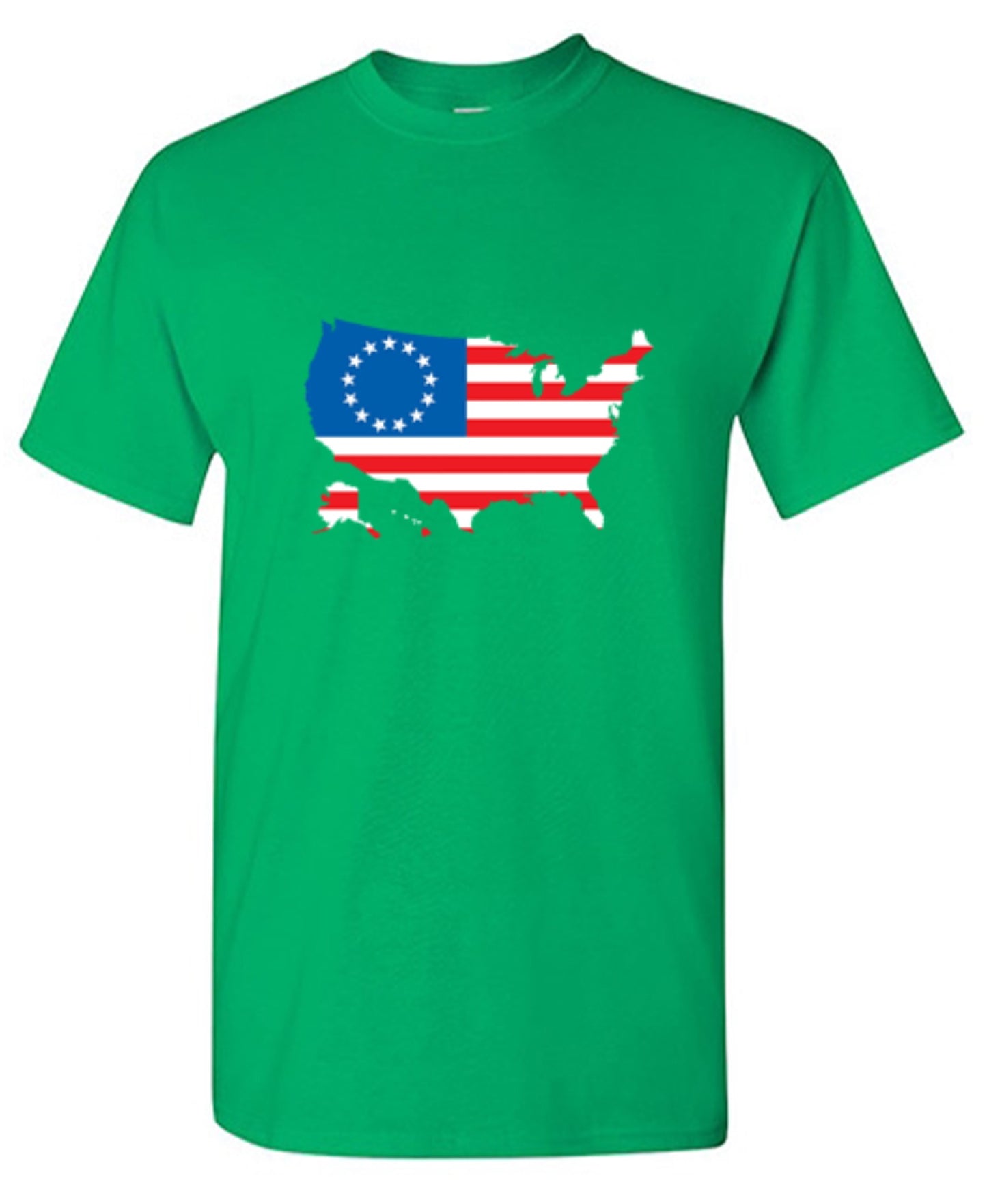 Funny T-Shirts design "Betsy Ross USA Shaped Flag - Patriotic 4th of July Shirt"