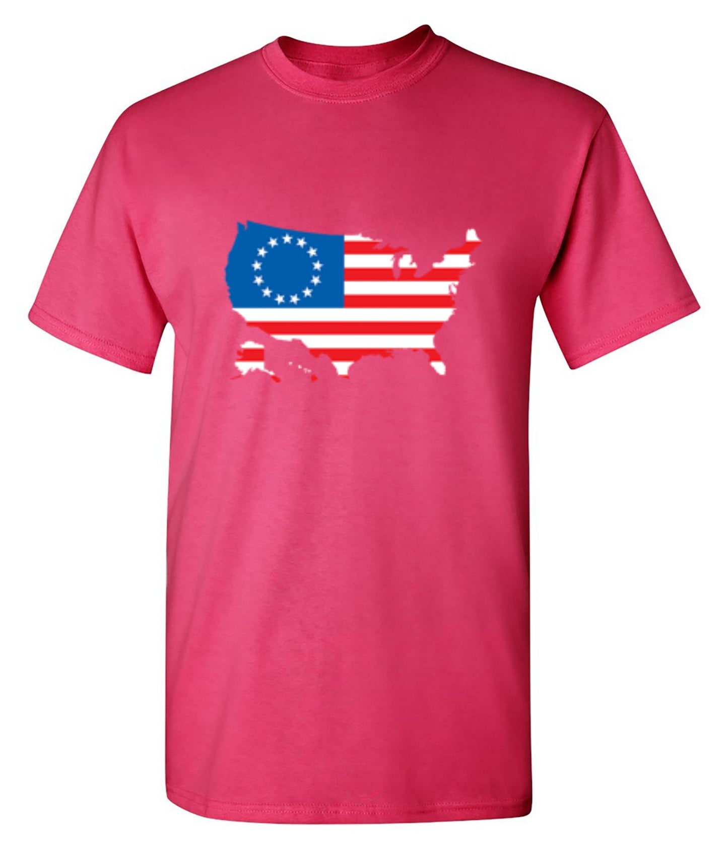 Funny T-Shirts design "Betsy Ross USA Shaped Flag - Patriotic 4th of July Shirt"
