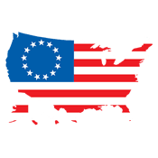 Funny T-Shirts design "Betsy Ross USA Shaped Flag - Patriotic 4th of July Shirt"