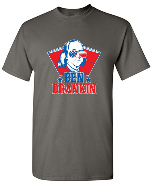 Funny T-Shirts design "Ben Drankin - Hilarious 4th of July T-Shirt - Youth"