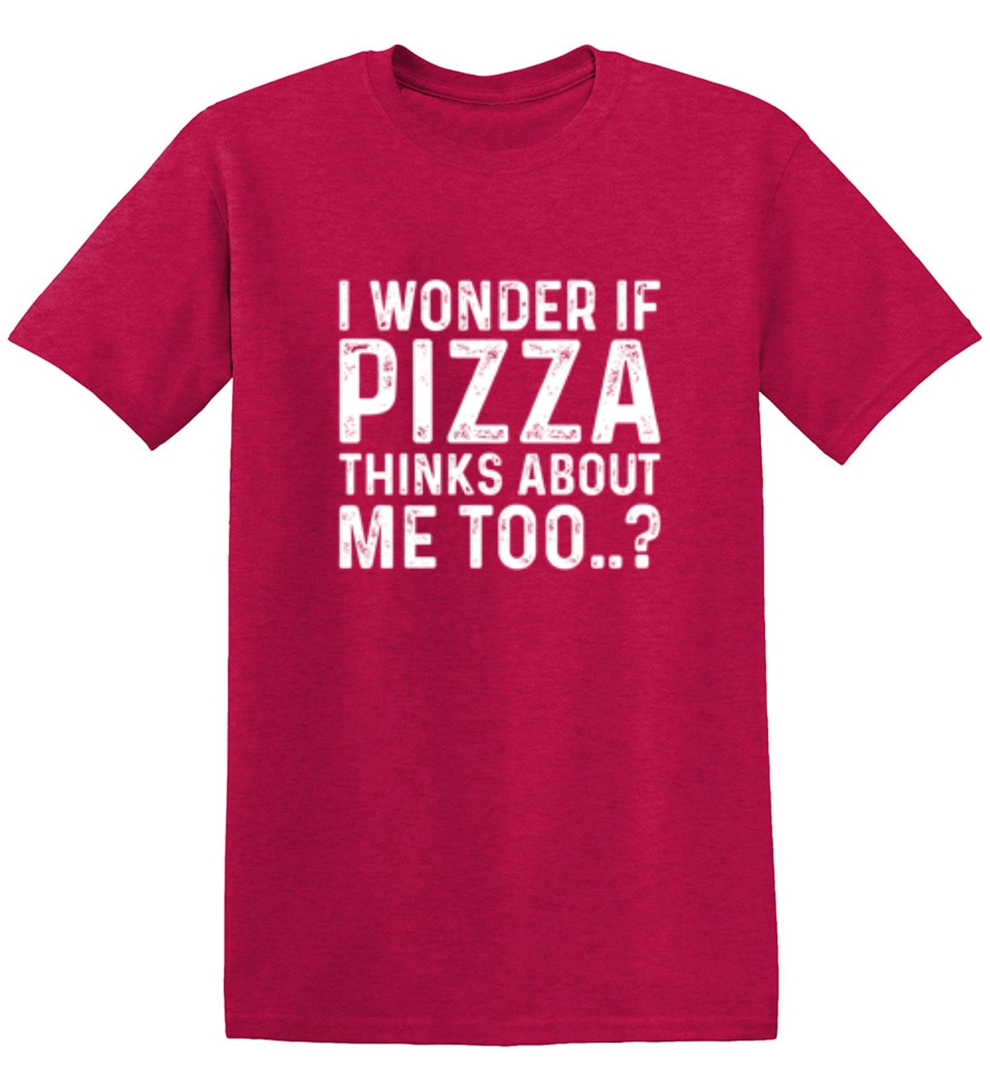Funny T-Shirts design "I Wonder If Pizza Thinks About Me Too"