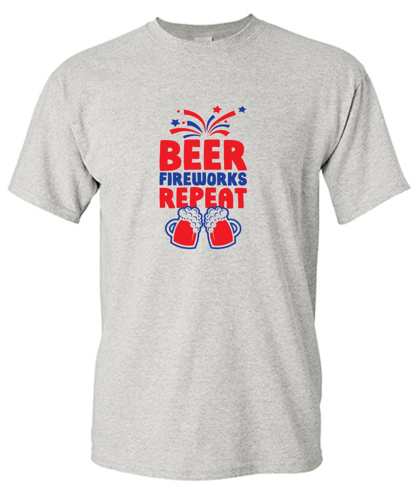 Funny T-Shirts design "Beer, Firewords, Repeat 4th of July T Shirt"