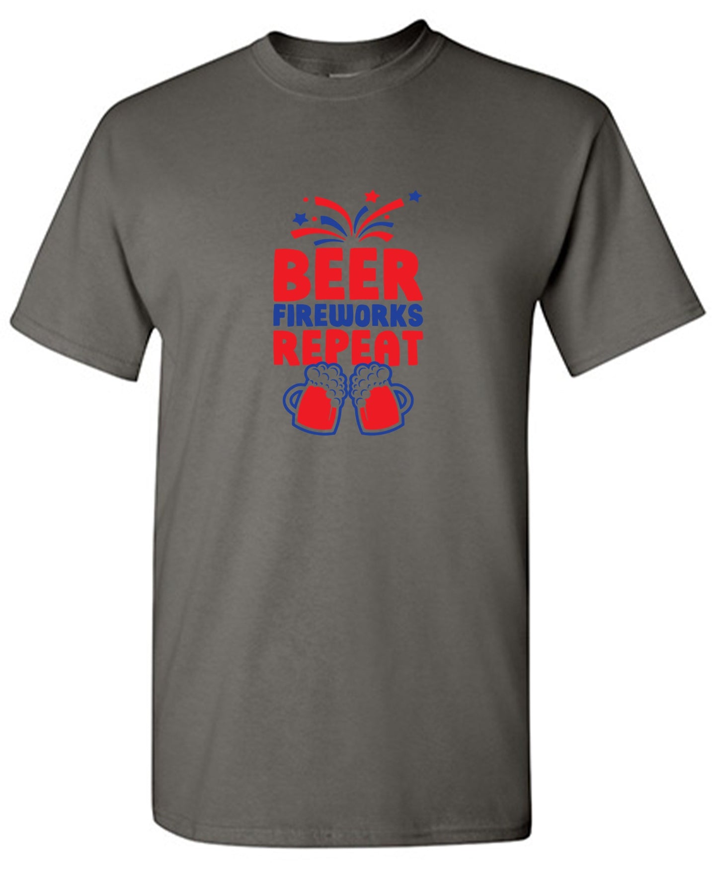 Funny T-Shirts design "Beer, Firewords, Repeat 4th of July T Shirt"
