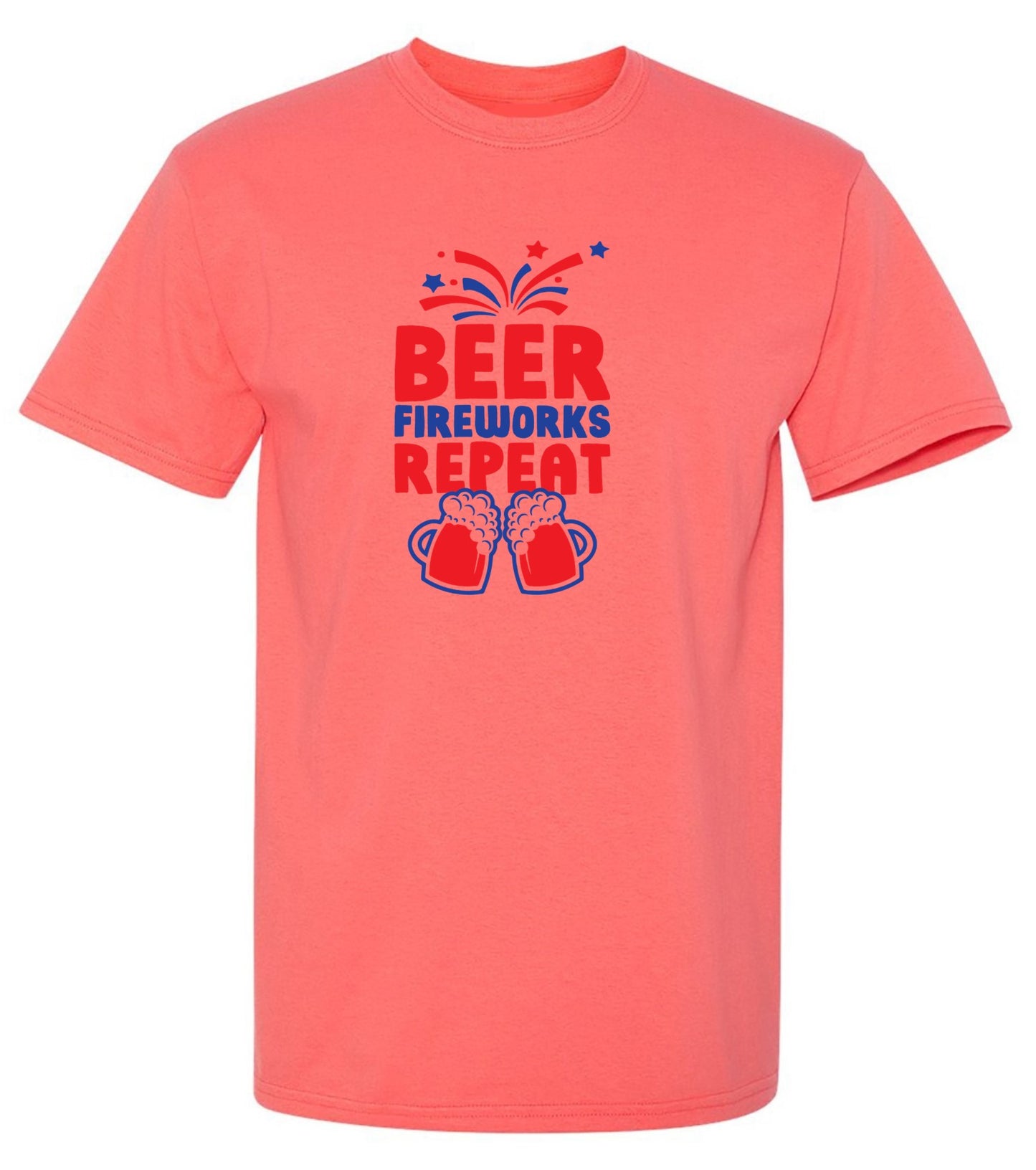 Funny T-Shirts design "Beer, Firewords, Repeat 4th of July T Shirt"