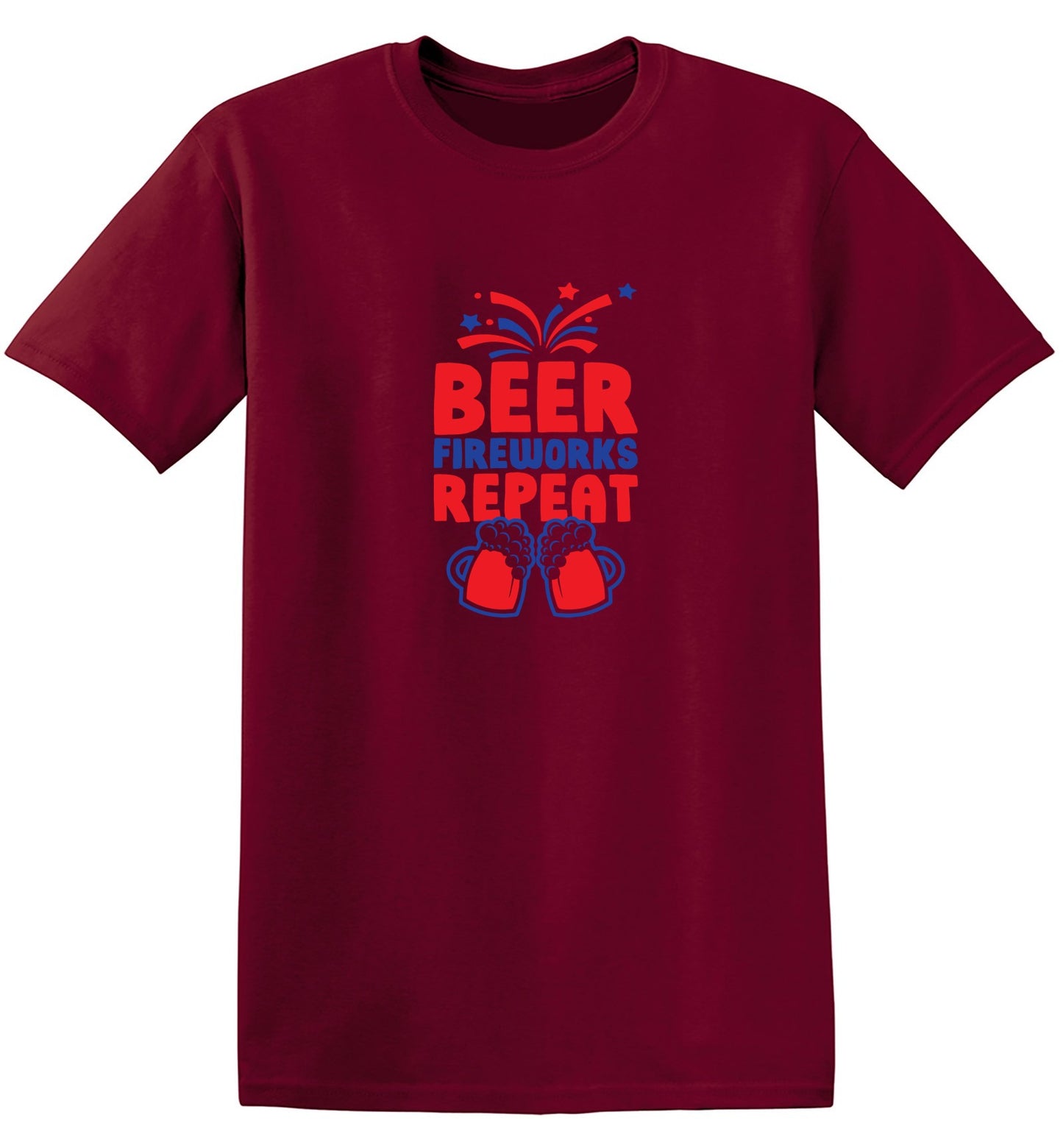 Funny T-Shirts design "Beer, Firewords, Repeat 4th of July T Shirt"