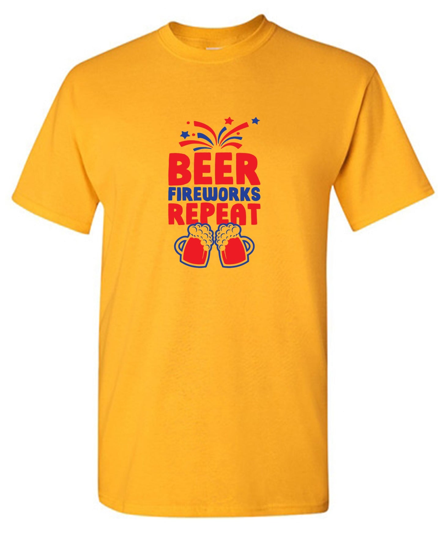 Funny T-Shirts design "Beer, Firewords, Repeat 4th of July T Shirt"