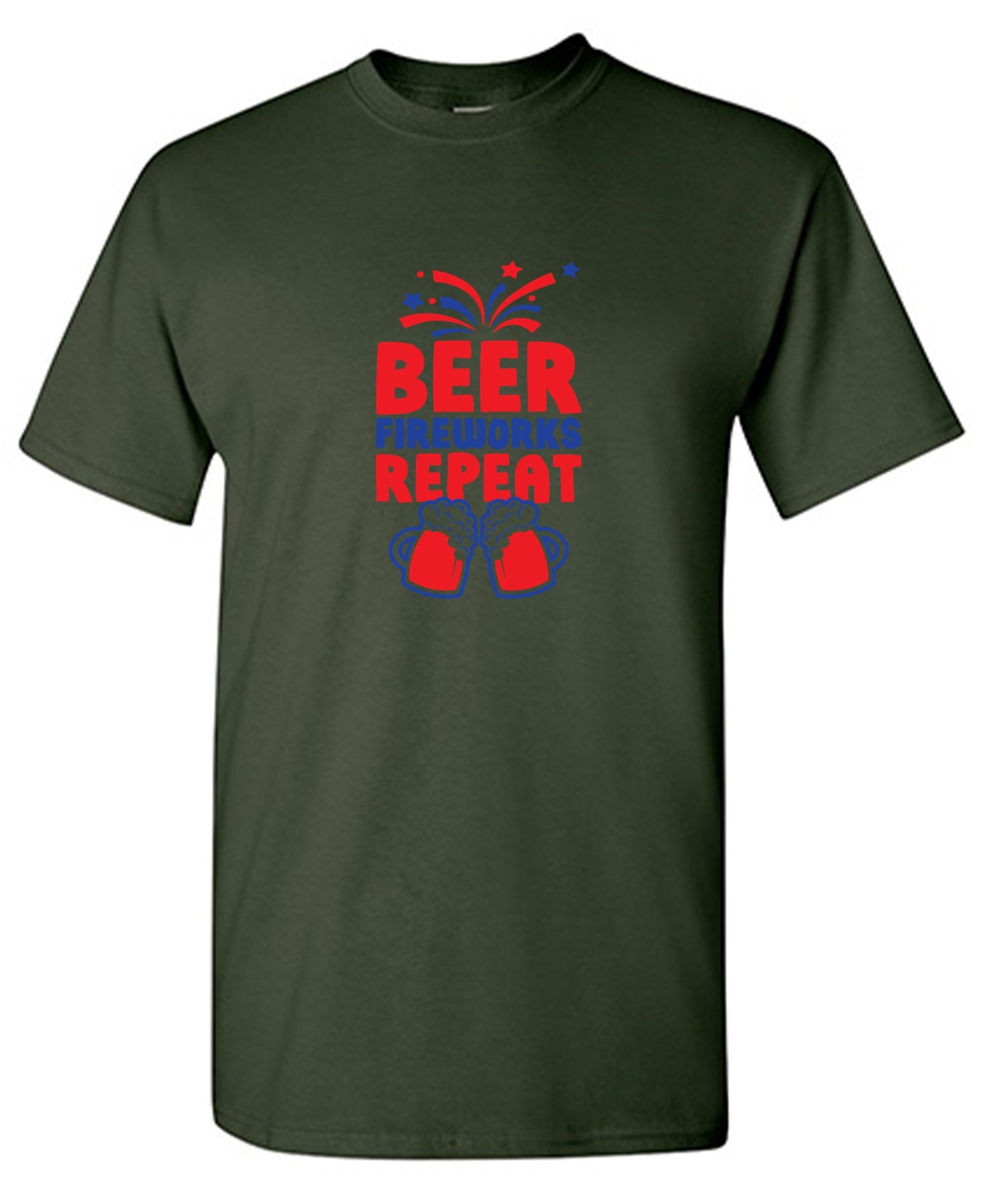 Funny T-Shirts design "Beer, Firewords, Repeat 4th of July T Shirt"