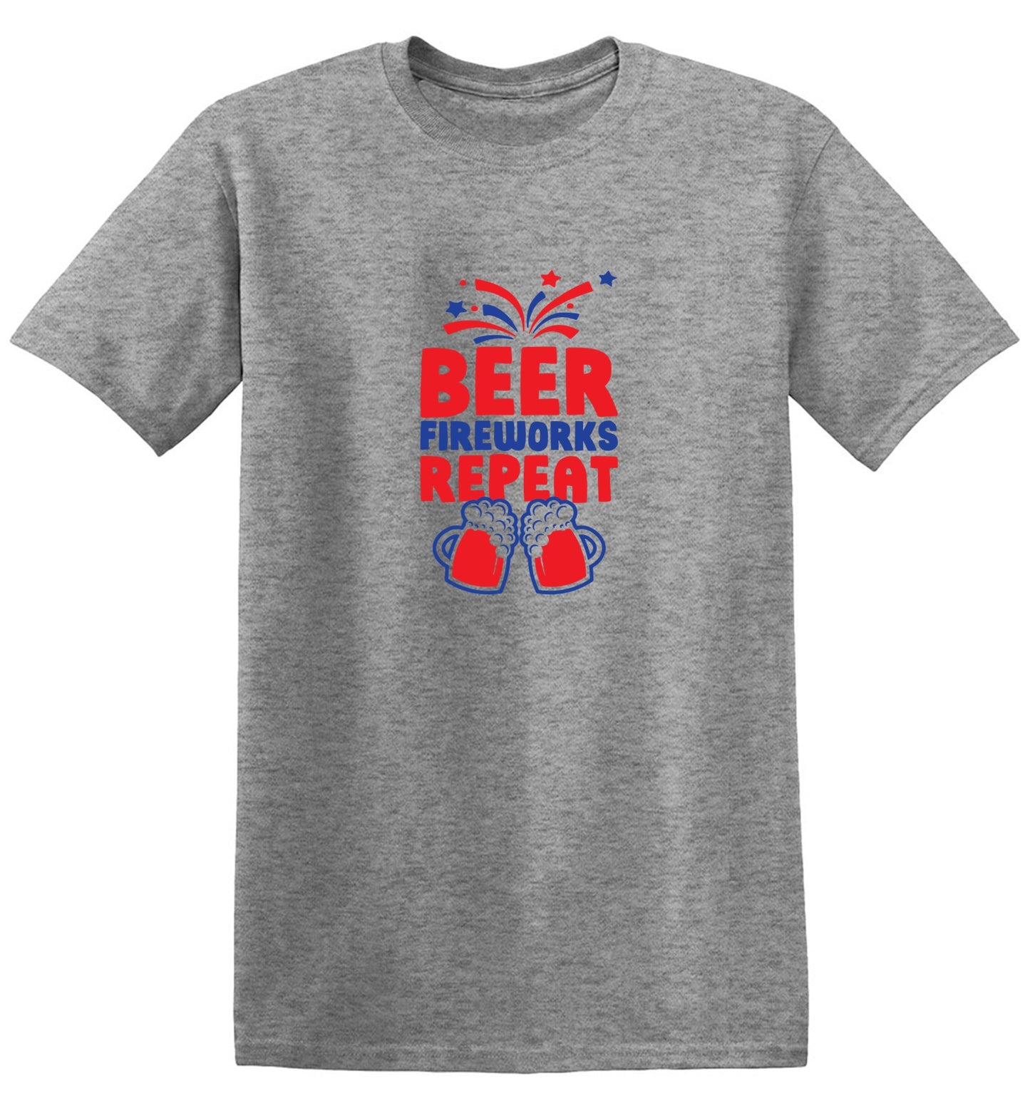 Funny T-Shirts design "Beer, Firewords, Repeat 4th of July T Shirt"