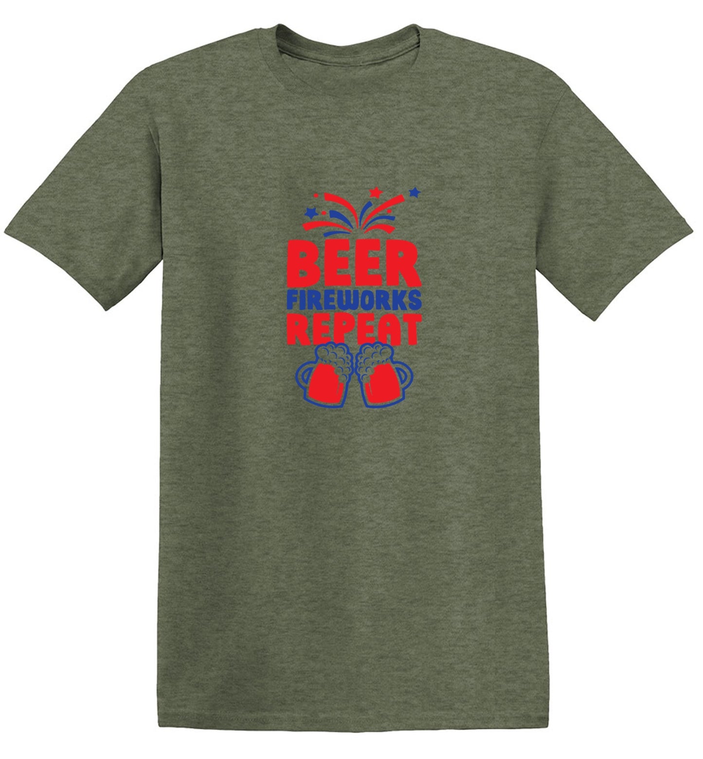 Funny T-Shirts design "Beer, Firewords, Repeat 4th of July T Shirt"