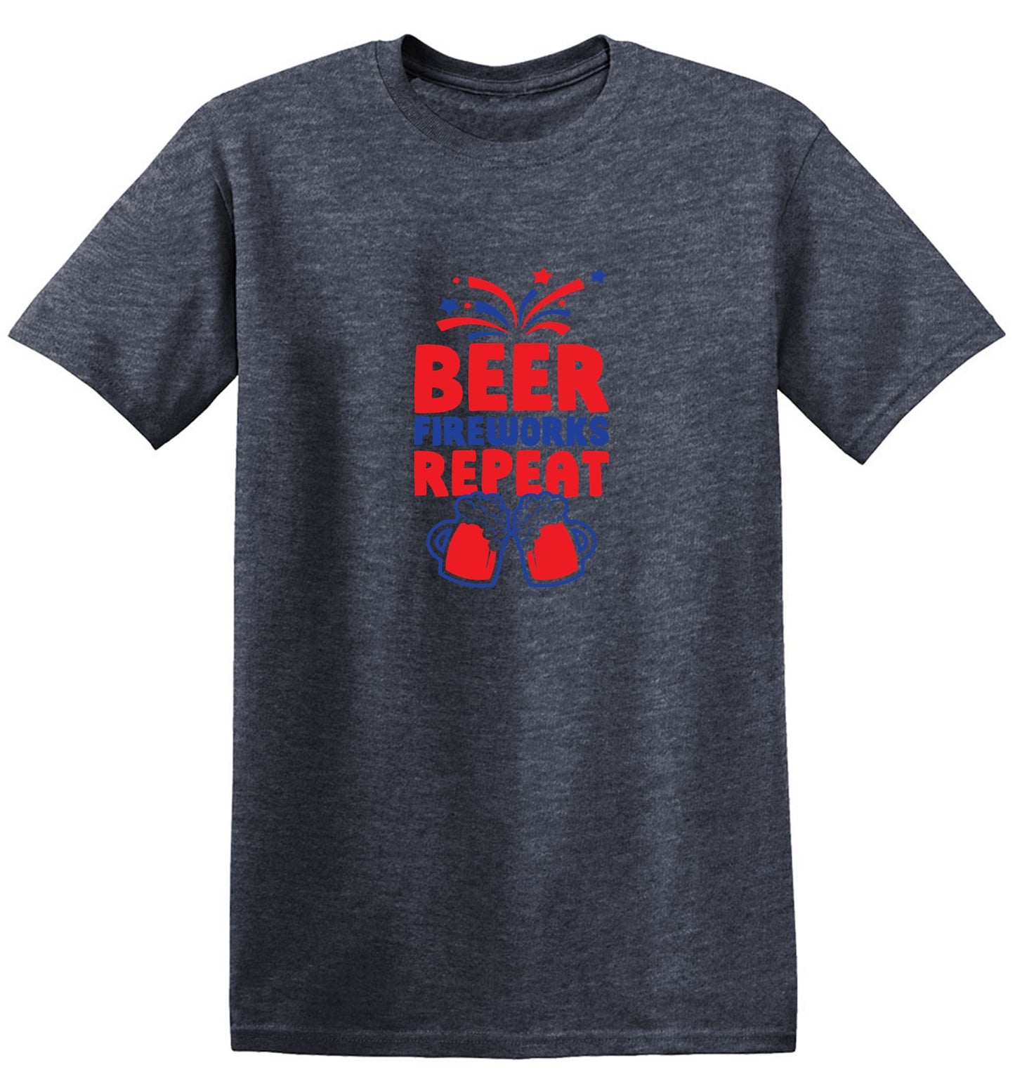 Funny T-Shirts design "Beer, Firewords, Repeat 4th of July T Shirt"