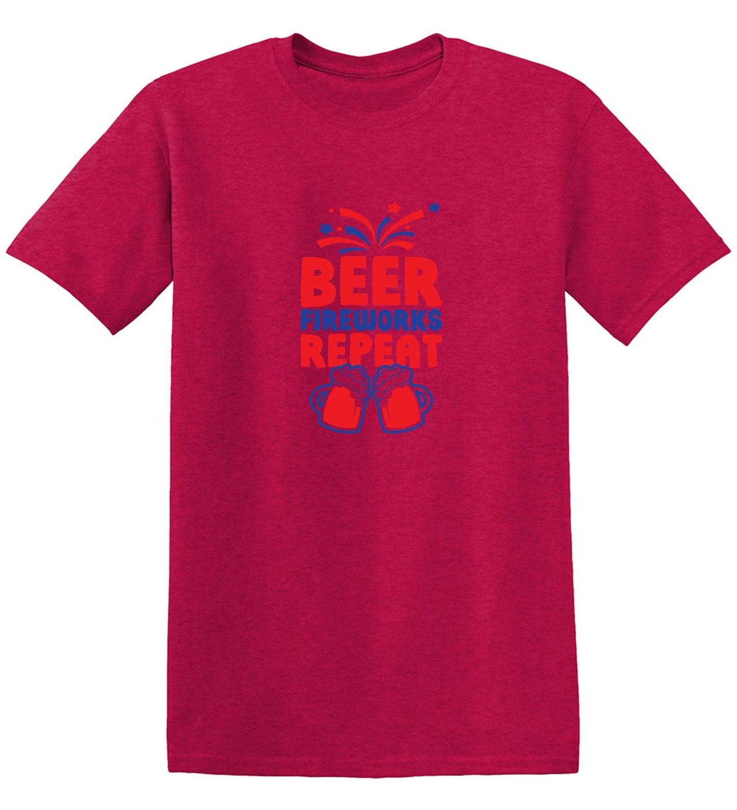 Funny T-Shirts design "Beer, Firewords, Repeat 4th of July T Shirt"