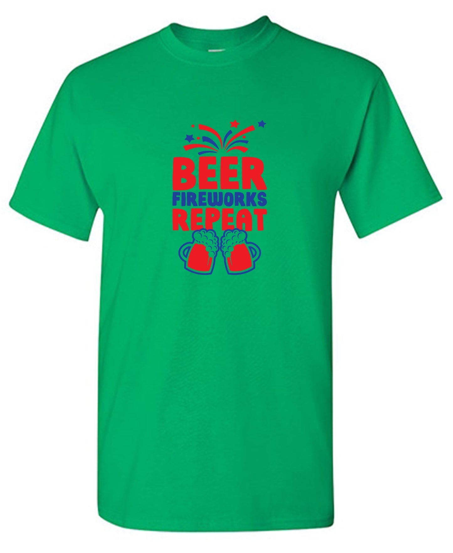Funny T-Shirts design "Beer, Firewords, Repeat 4th of July T Shirt"