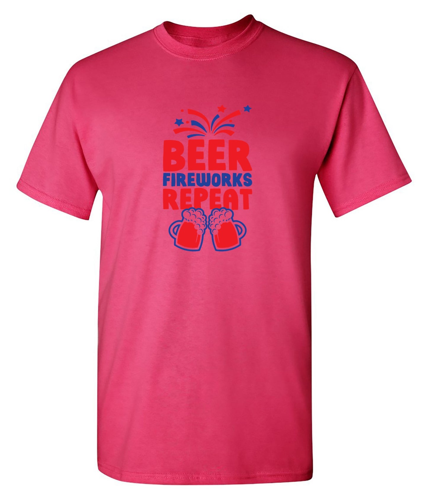 Funny T-Shirts design "Beer, Firewords, Repeat 4th of July T Shirt"
