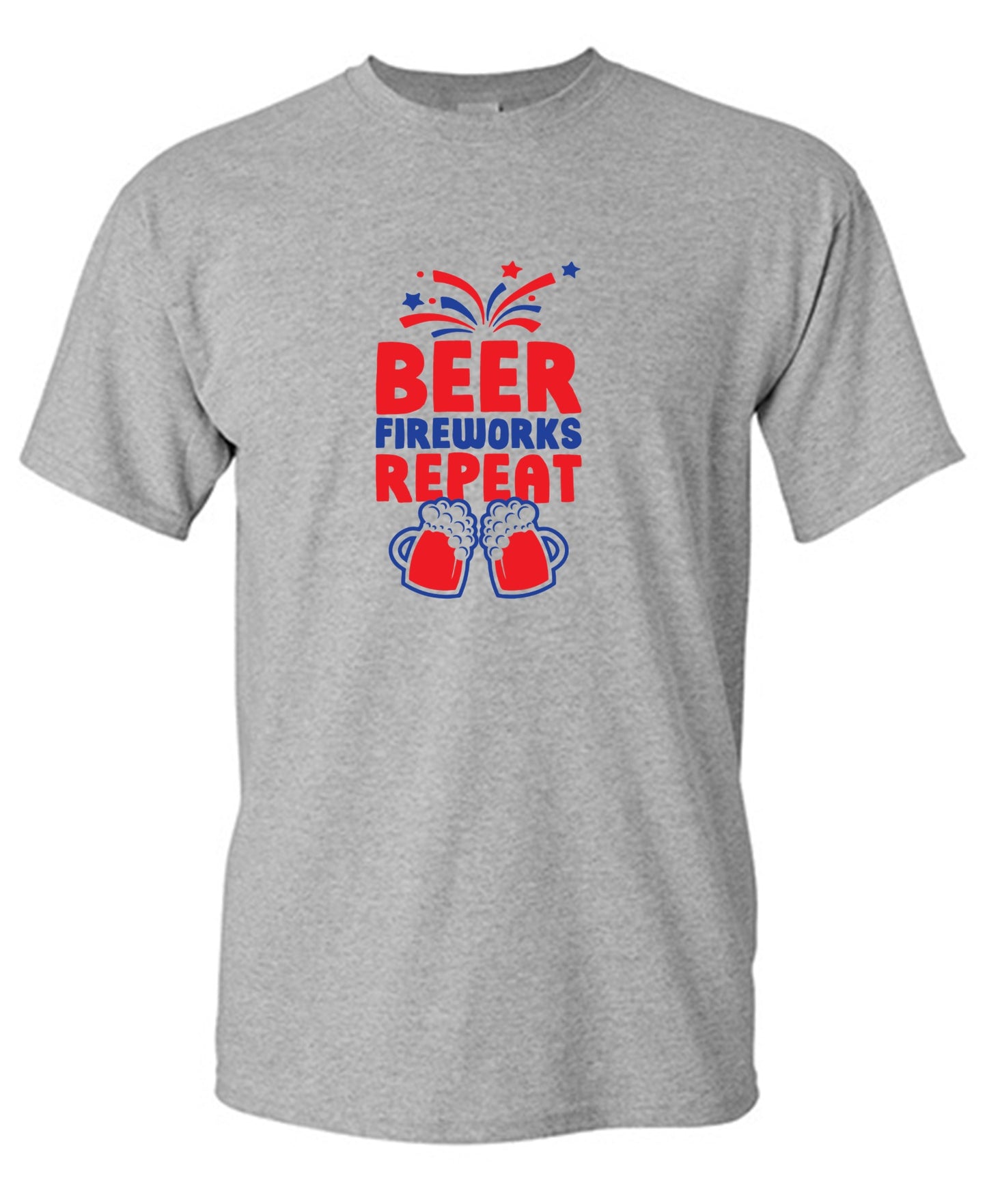 Funny T-Shirts design "Beer, Firewords, Repeat 4th of July T Shirt"