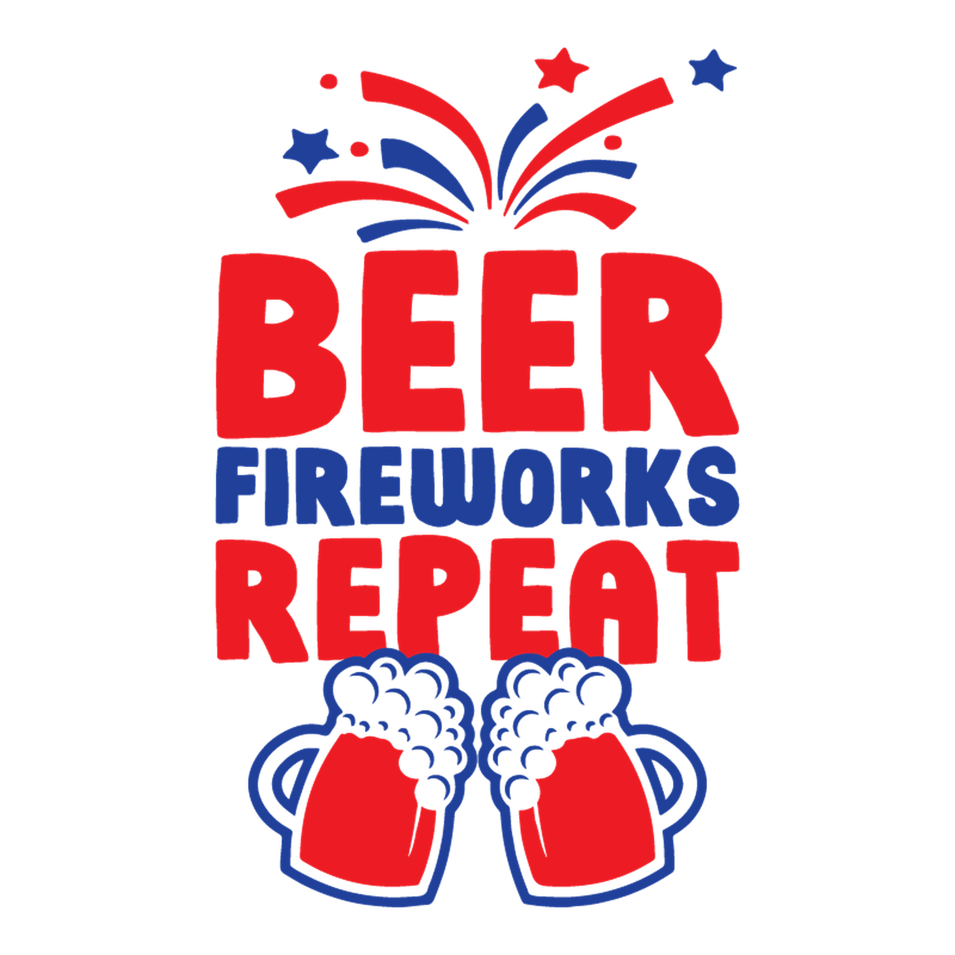Funny T-Shirts design "Beer, Firewords, Repeat 4th of July T Shirt"