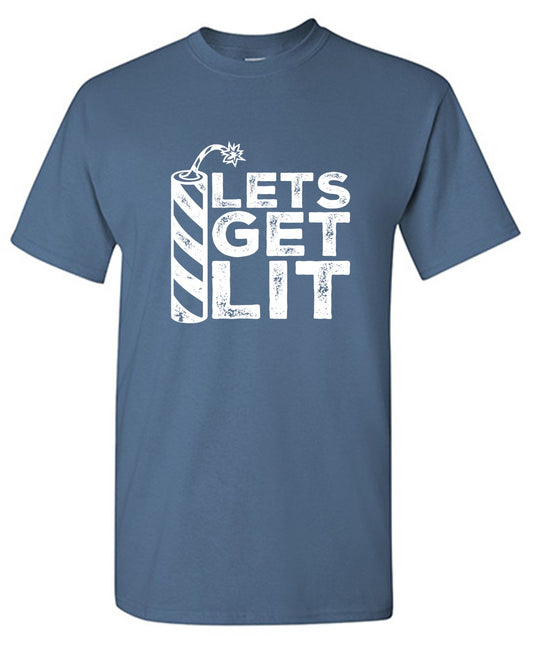 Funny T-Shirts design "Lets Get Lit- 4th of July T-Shirt"