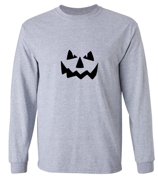 Funny T-Shirts design "Pumpkin Face Halloween T Shirt - Long Sleeve"