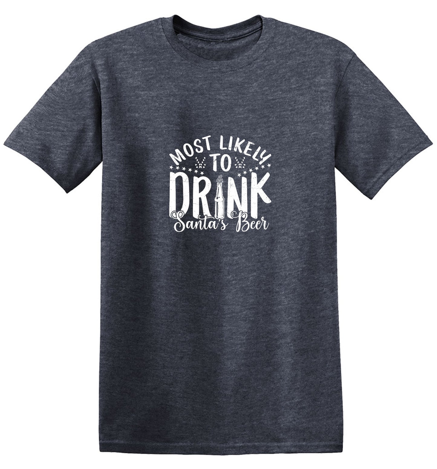 Funny T-Shirts design "Most Likely to Drink Santa's Beer T-Shirt"