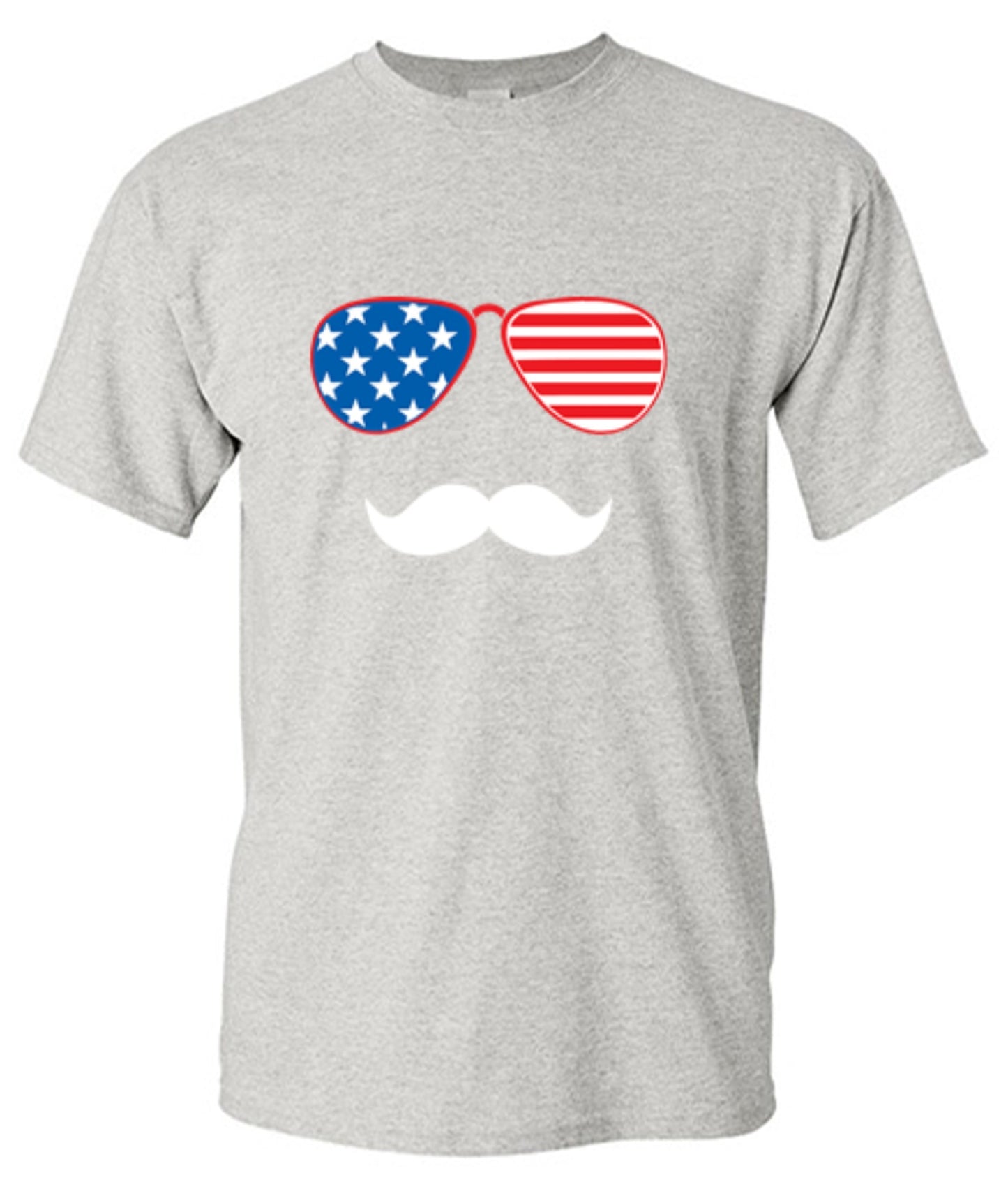 Funny T-Shirts design "Flag Sunglasses Moustache - Patriotic Shirt this Independence Day"
