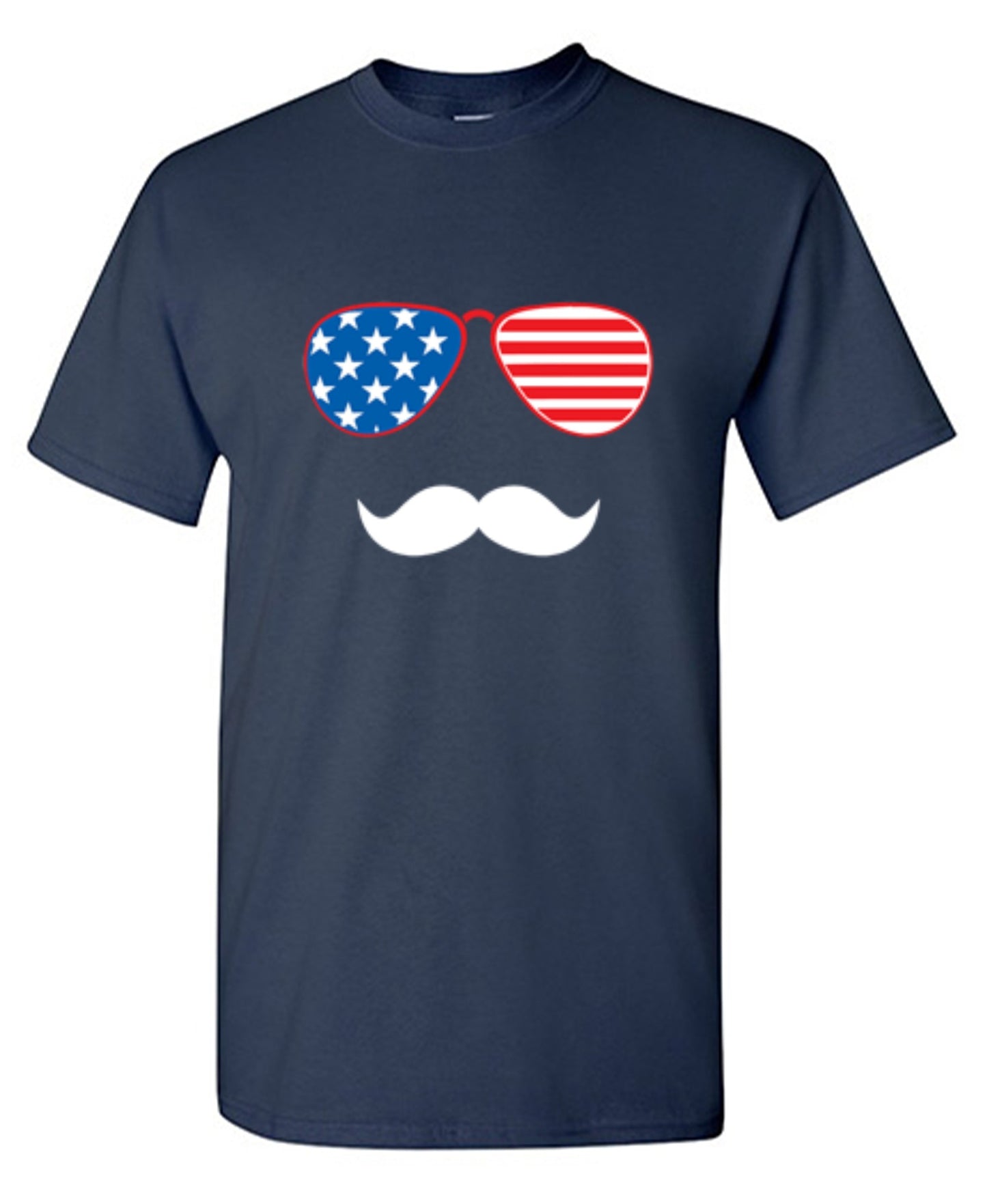 Funny T-Shirts design "Flag Sunglasses Moustache - Patriotic Shirt this Independence Day"