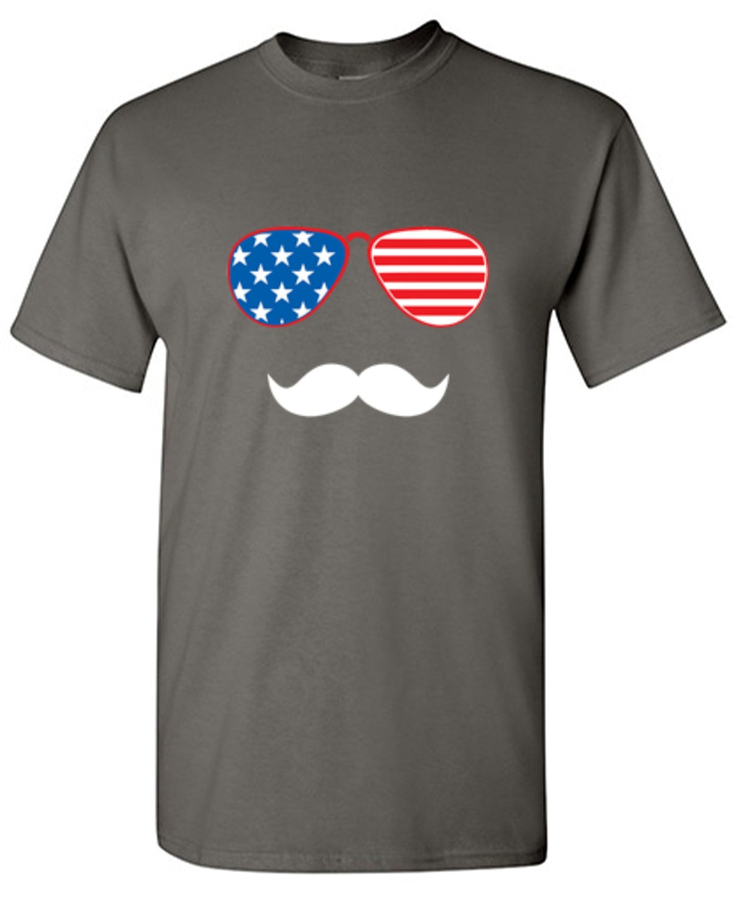 Funny T-Shirts design "Flag Sunglasses Moustache - Patriotic Shirt this Independence Day"