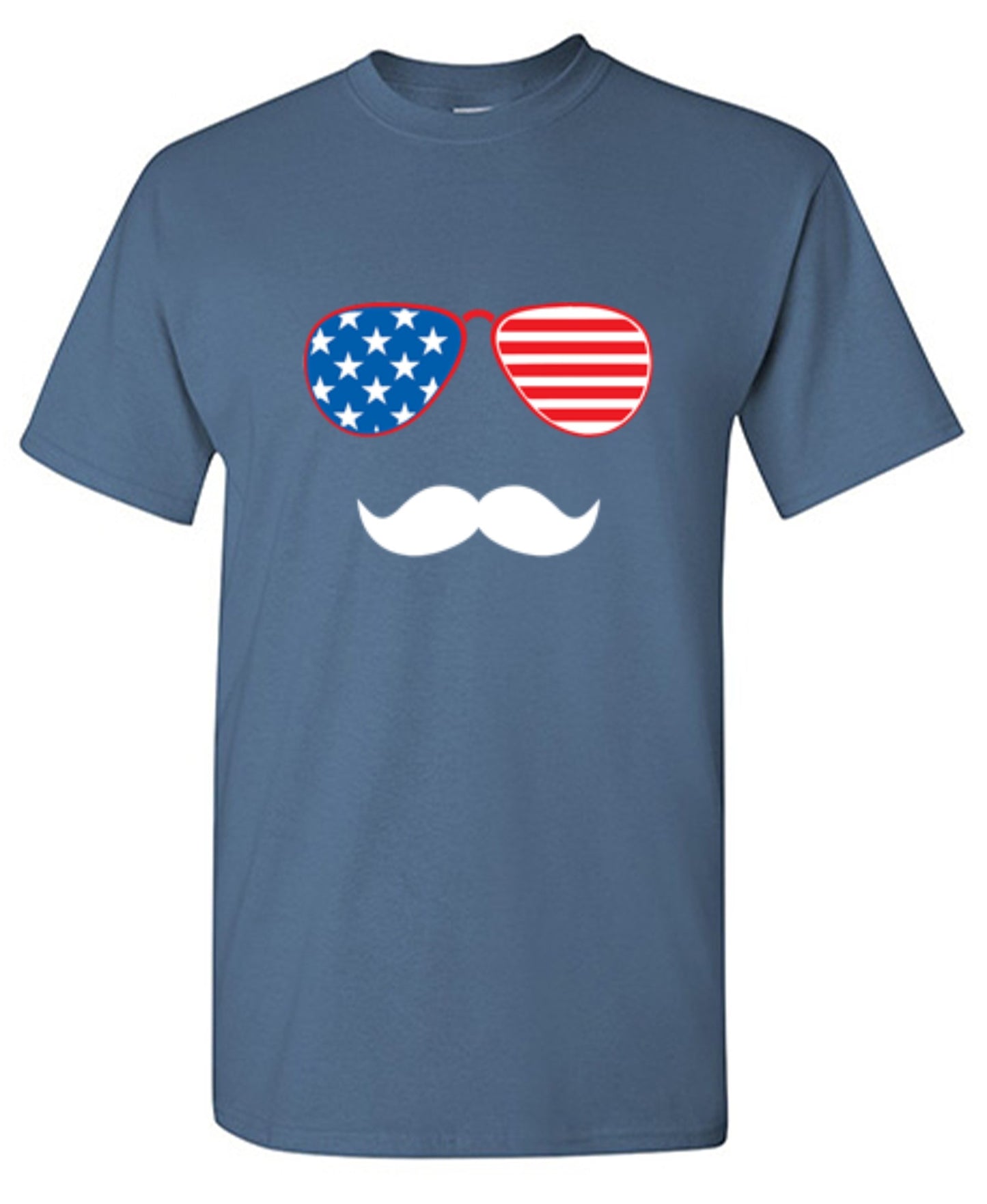 Funny T-Shirts design "Flag Sunglasses Moustache - Patriotic Shirt this Independence Day"