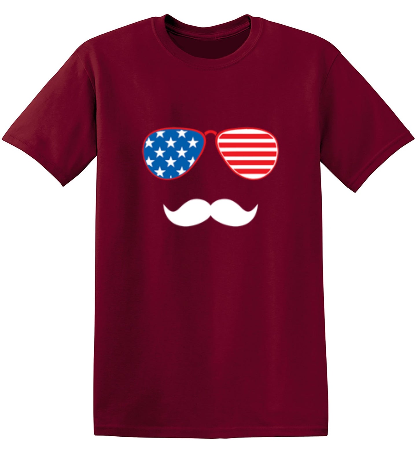 Funny T-Shirts design "Flag Sunglasses Moustache - Patriotic Shirt this Independence Day"